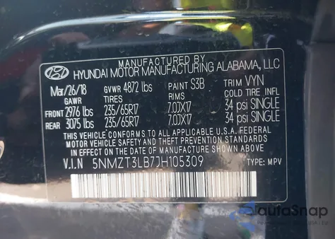 2018 Hyundai Santa Fe Sport 2.4L from USA, damaged, VIN 5NMZT3LB7JH105309